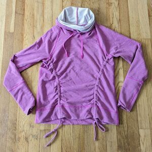 Lucy pink purple cowl neck activewear sweatshirt